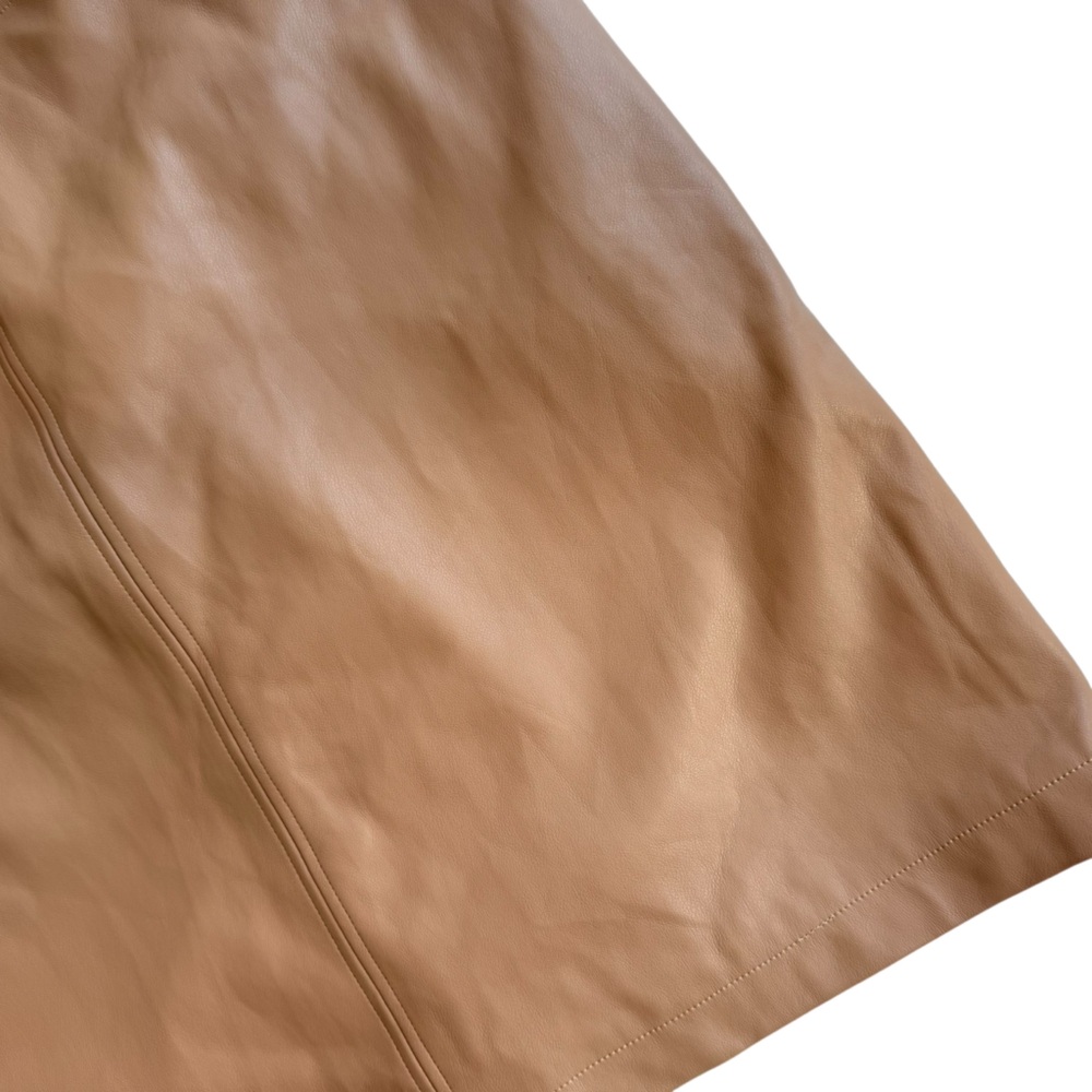 Avec Les Filles Andrea Faux Leather Tan & Taupe Dress L - Picture 7 of 9